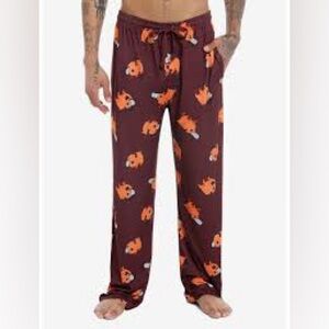 Chainsaw Man Pochita Pajama Pants - Maroon